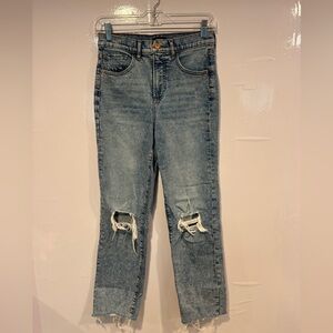 Express Straight ankle high rise denim jeans